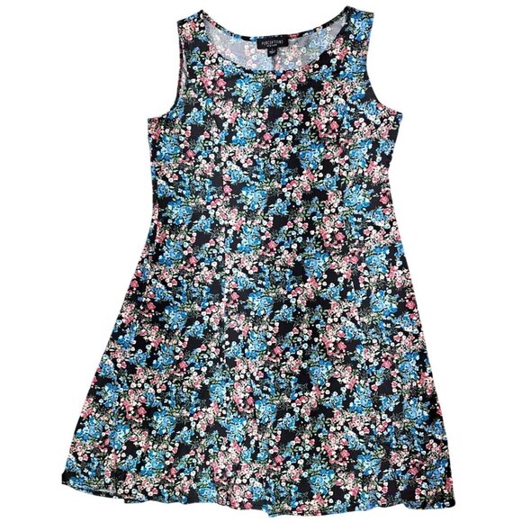 Perceptions New York Dresses & Skirts - Floral Sleeveless A-Line Swing Dress Perceptions New York Women Size Large Black